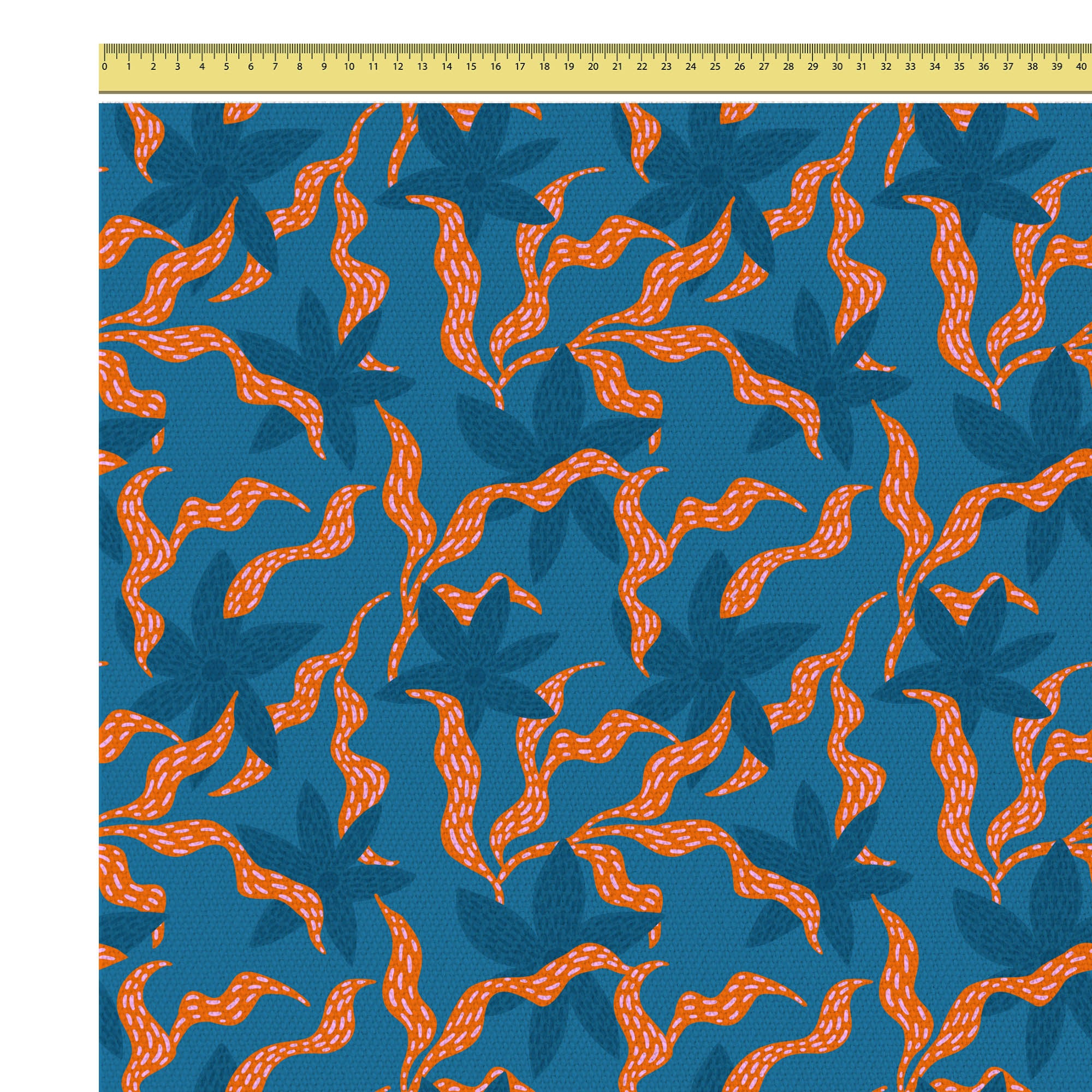 Modern Leaves and Flowers-Flat Microfiber