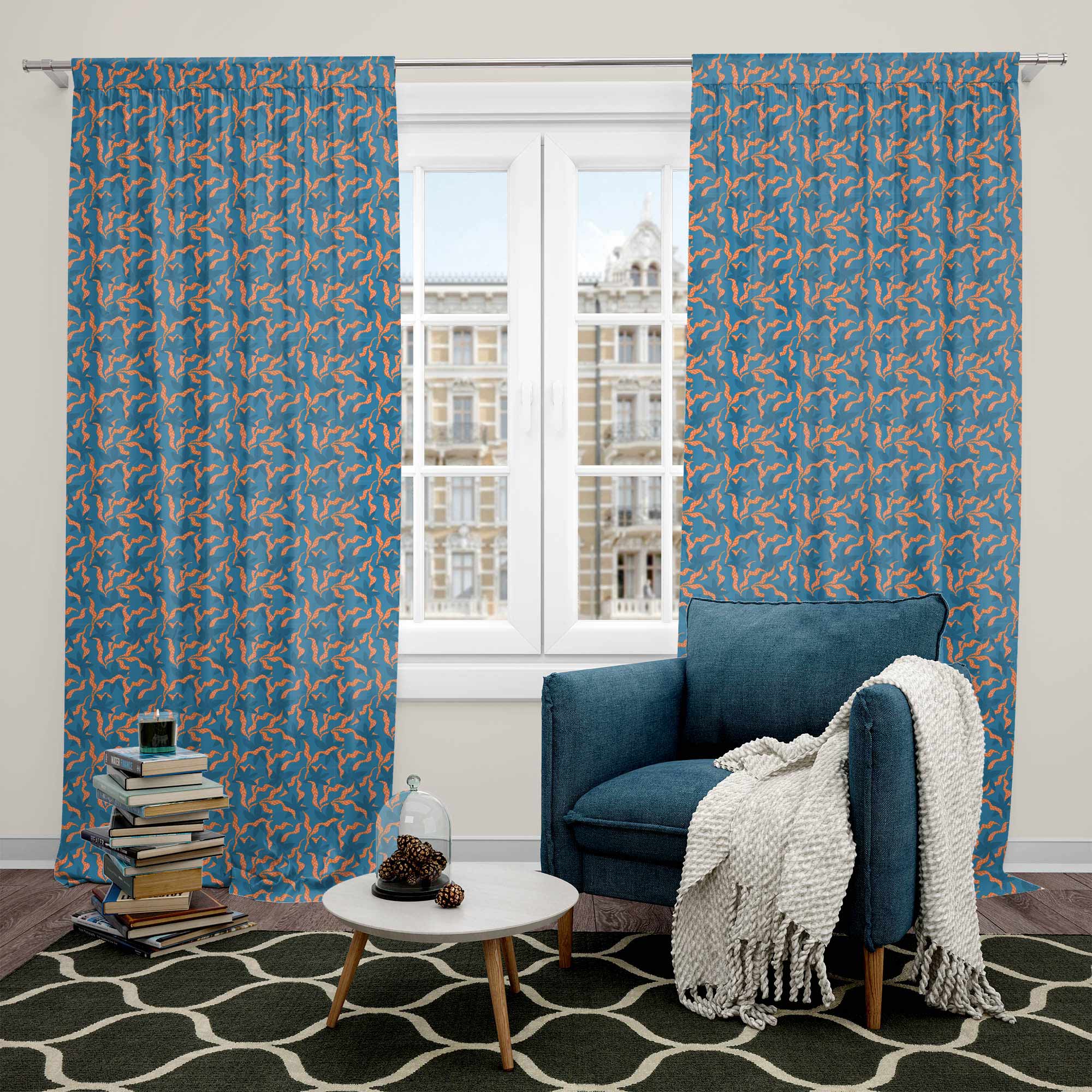 Modern Leaves and Flowers-Flat Microfiber