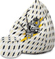 Pearshape Pouf with Footrest Snake Skull Lightning-Oxford