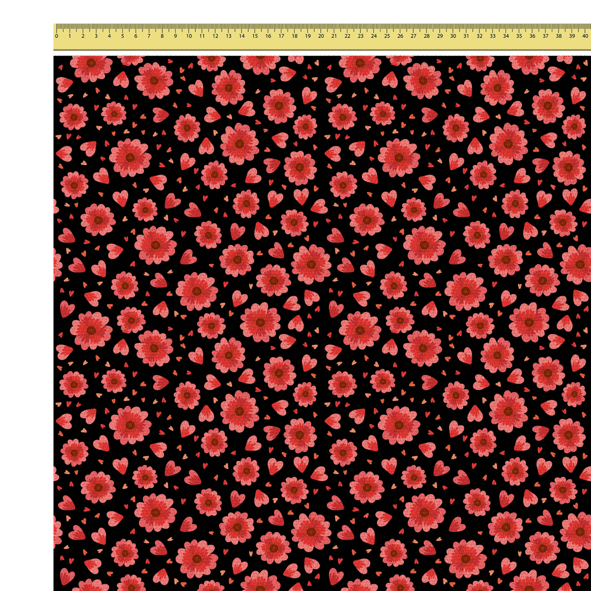 Red Flowers and Hearts