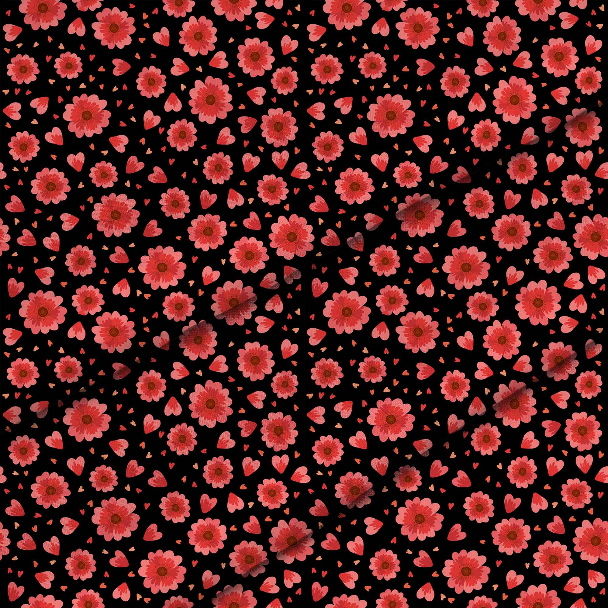 Red Flowers and Hearts-Lincoln