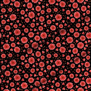 Red Flowers and Hearts-Flat Microfiber