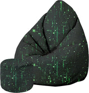 Puf Pearshape s podnožkou Cyberpunk