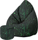 Puf Pearshape s podnožkou Cyberpunk-Velvet