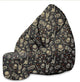 Pearshape Pouf with Footrest Skull-Velvet