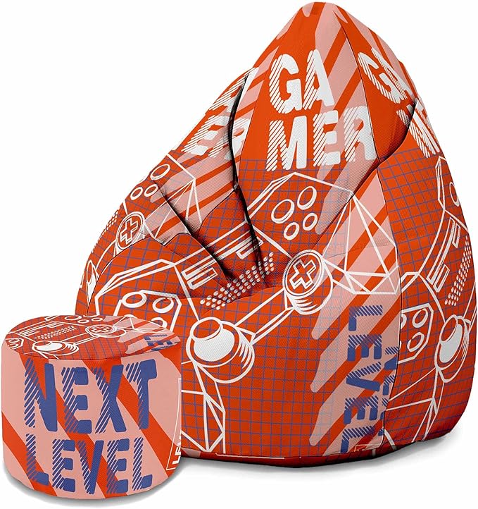 Sedací vak Pearshape s podnožkou Gamer Next Level-Oxford