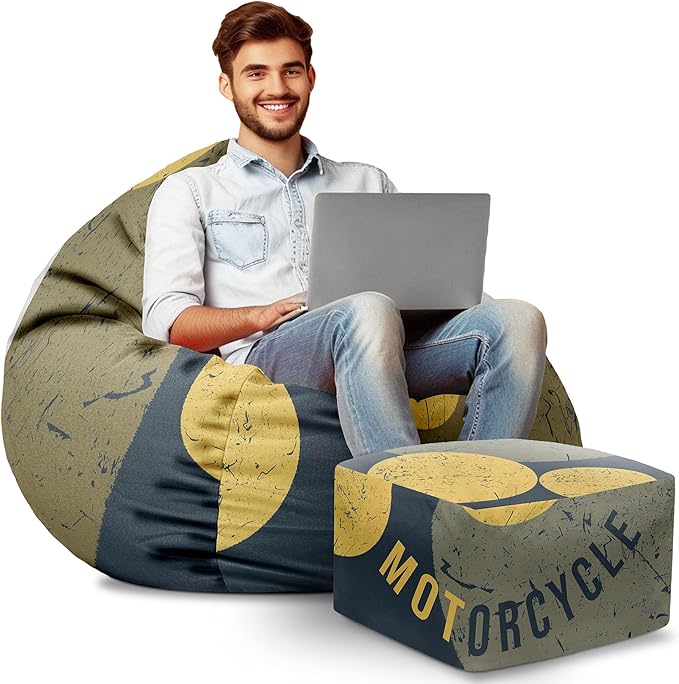 Puf Paradise z Podnóżkiem Motorcycle
