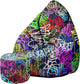 Pearshape Pouf with Footrest Graffiti-Oxford