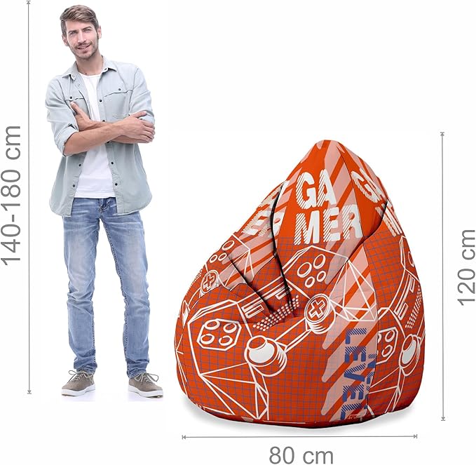 Sedací vak Pearshape s podnožkou Gamer Next Level-Oxford