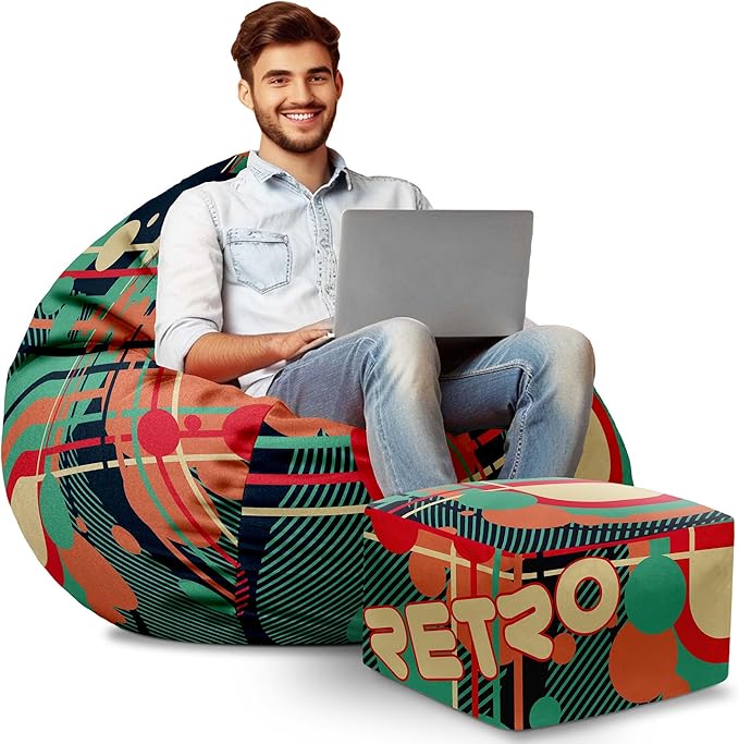 Paradise Sitzsack mit Fußhocker Retro Men's