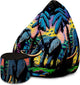 Pearshape Pouf with Footrest Elephant-Velvet