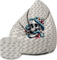 Pearshape Pouf with Footrest Snake Skull Flower-Velvet