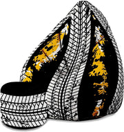 Pearshape Pouf with Footrest Tire Marks