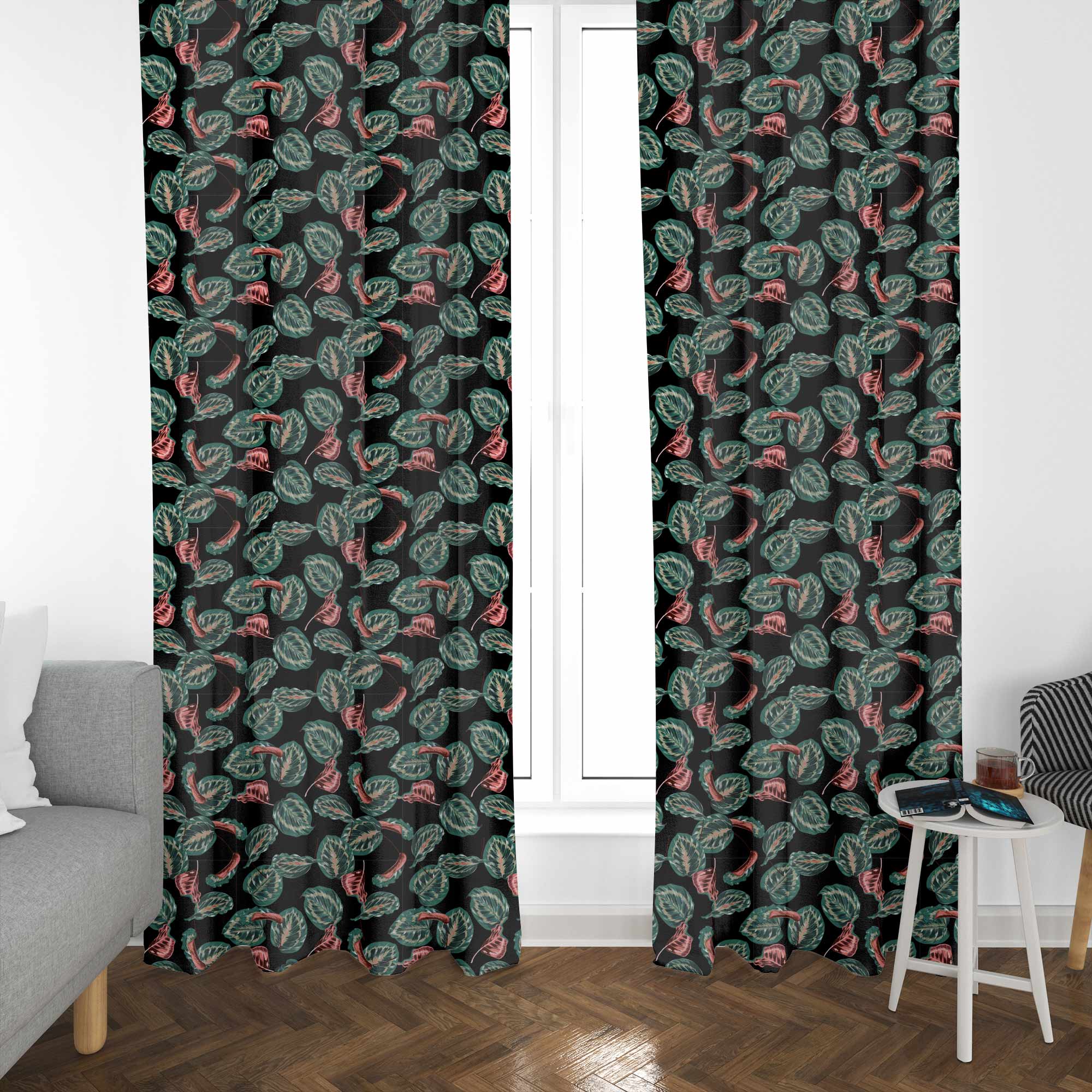 Red Tropical Maranta-Flat Microfiber