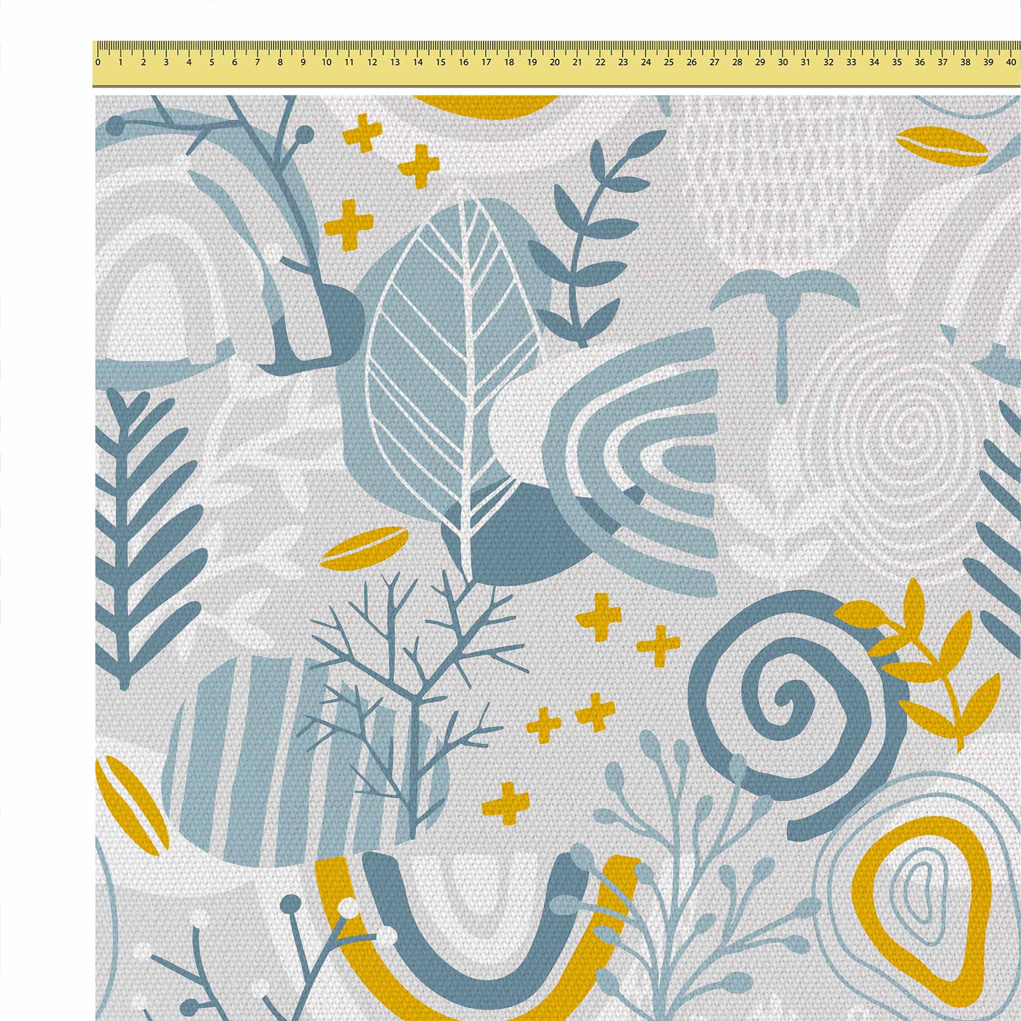 Grey Floral Pattern-Tablecloth Fabric