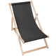 Wooden Deck Chair Linen Imitation Stony Beach-M