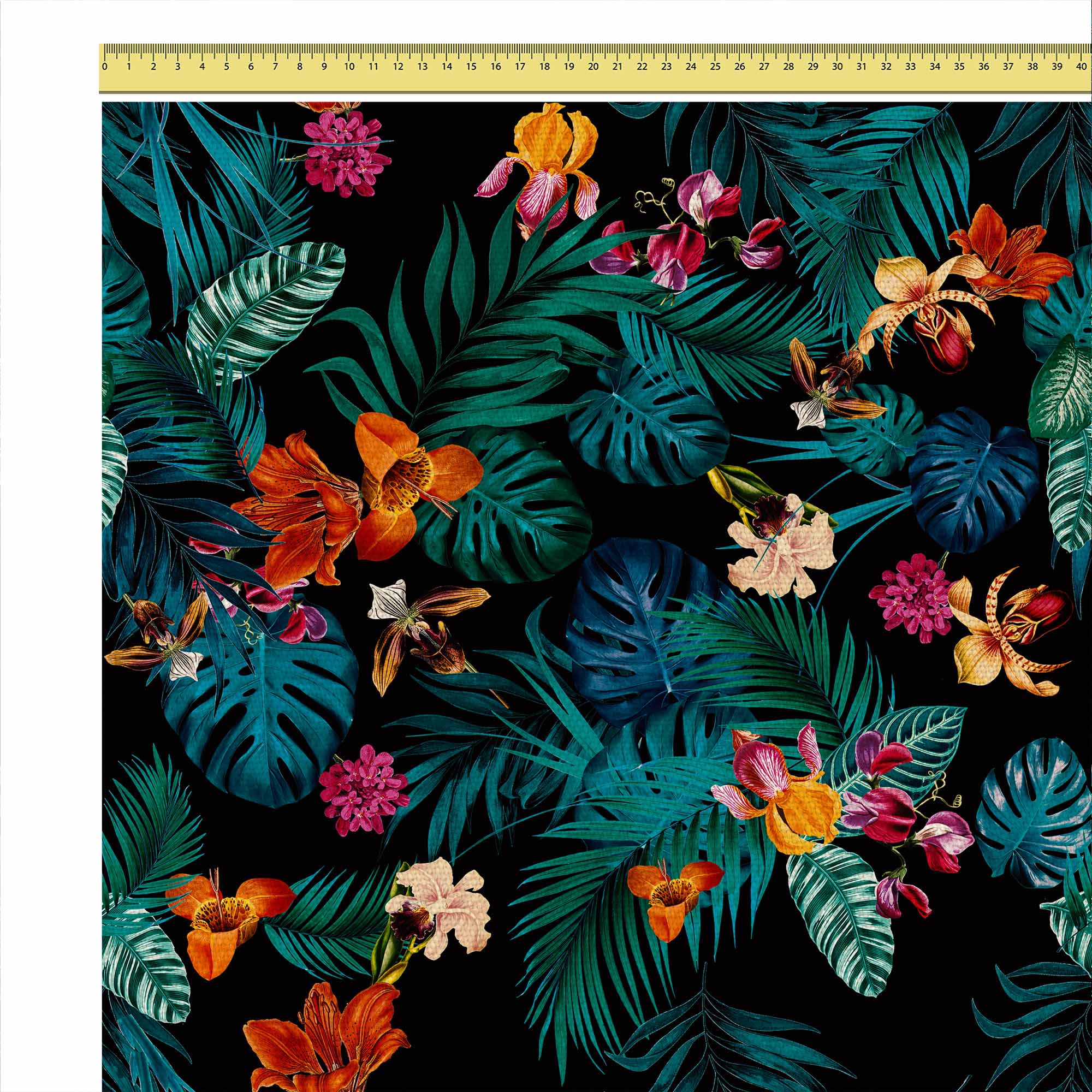 Dark Botanic Red Flat Microfiber