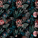 Dark Botanic Tablecloth Fabric