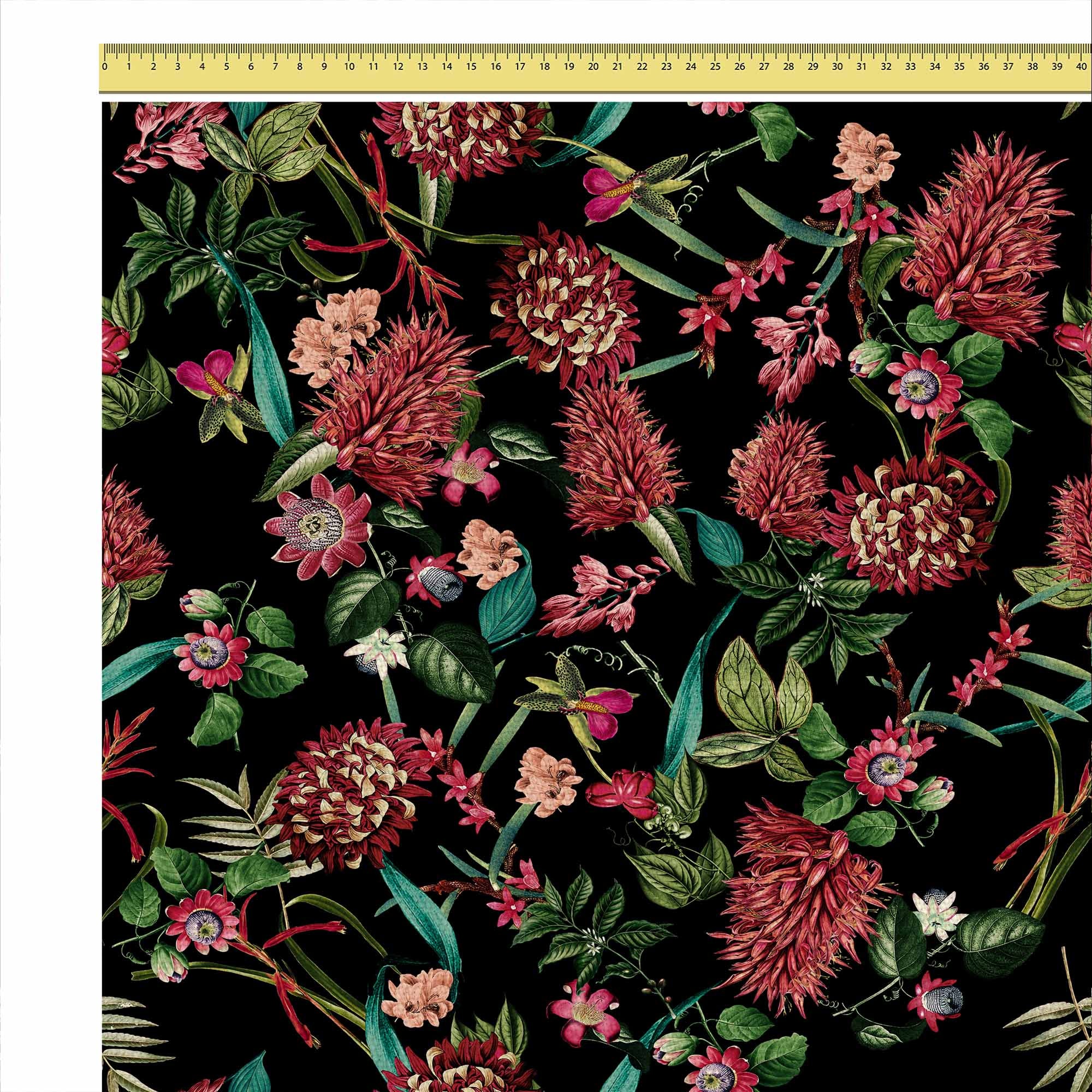 Dark Jungle Red-Tablecloth Fabric