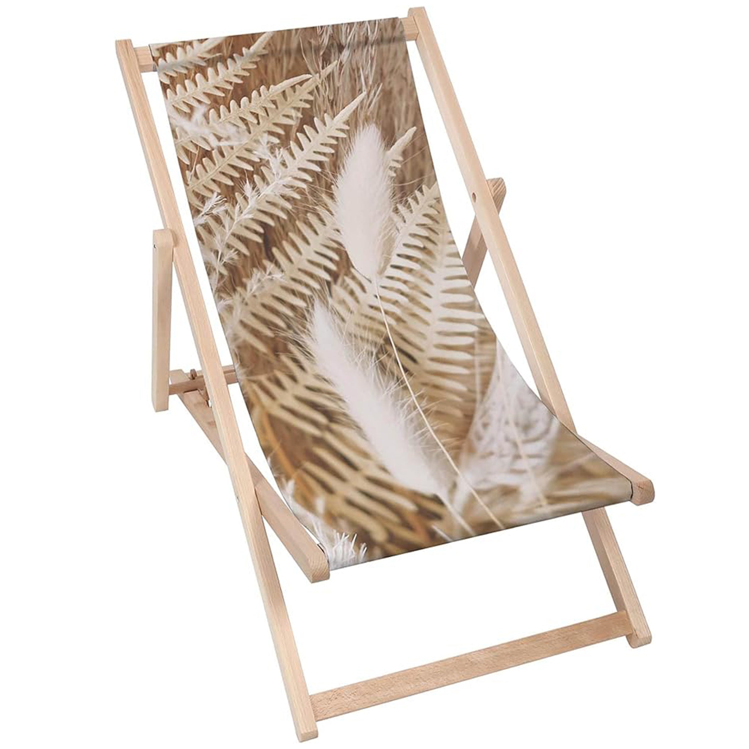 Holzliegestuhl Boho Pflanzen