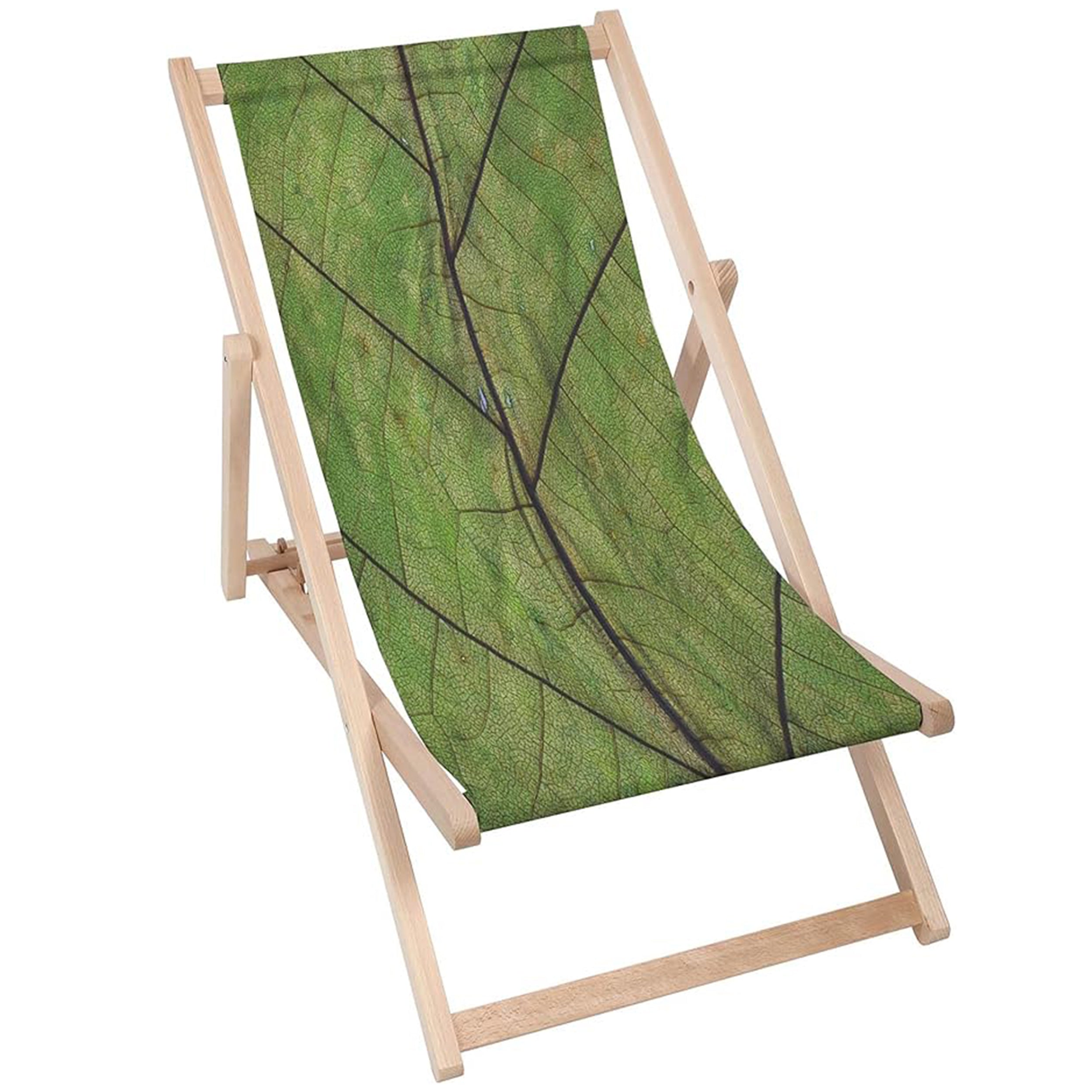 Holzliegestuhl Grünes Blatt