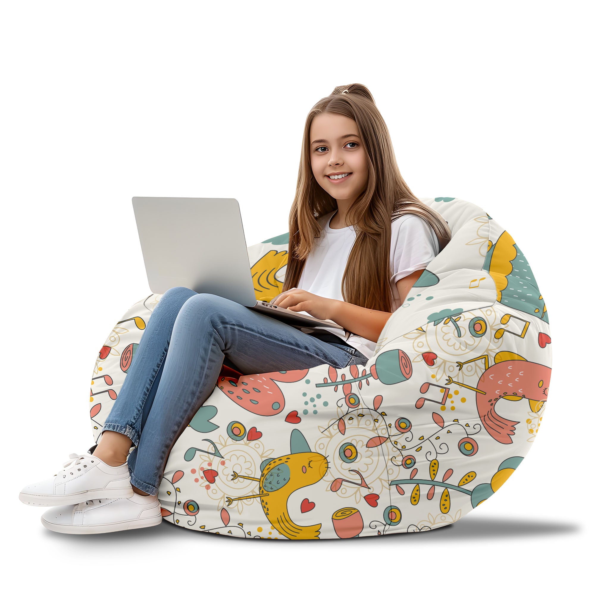 Paradise Pouf Happy Yellow Bird