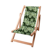 Wooden Lounger Monstera Leaves Grid-S