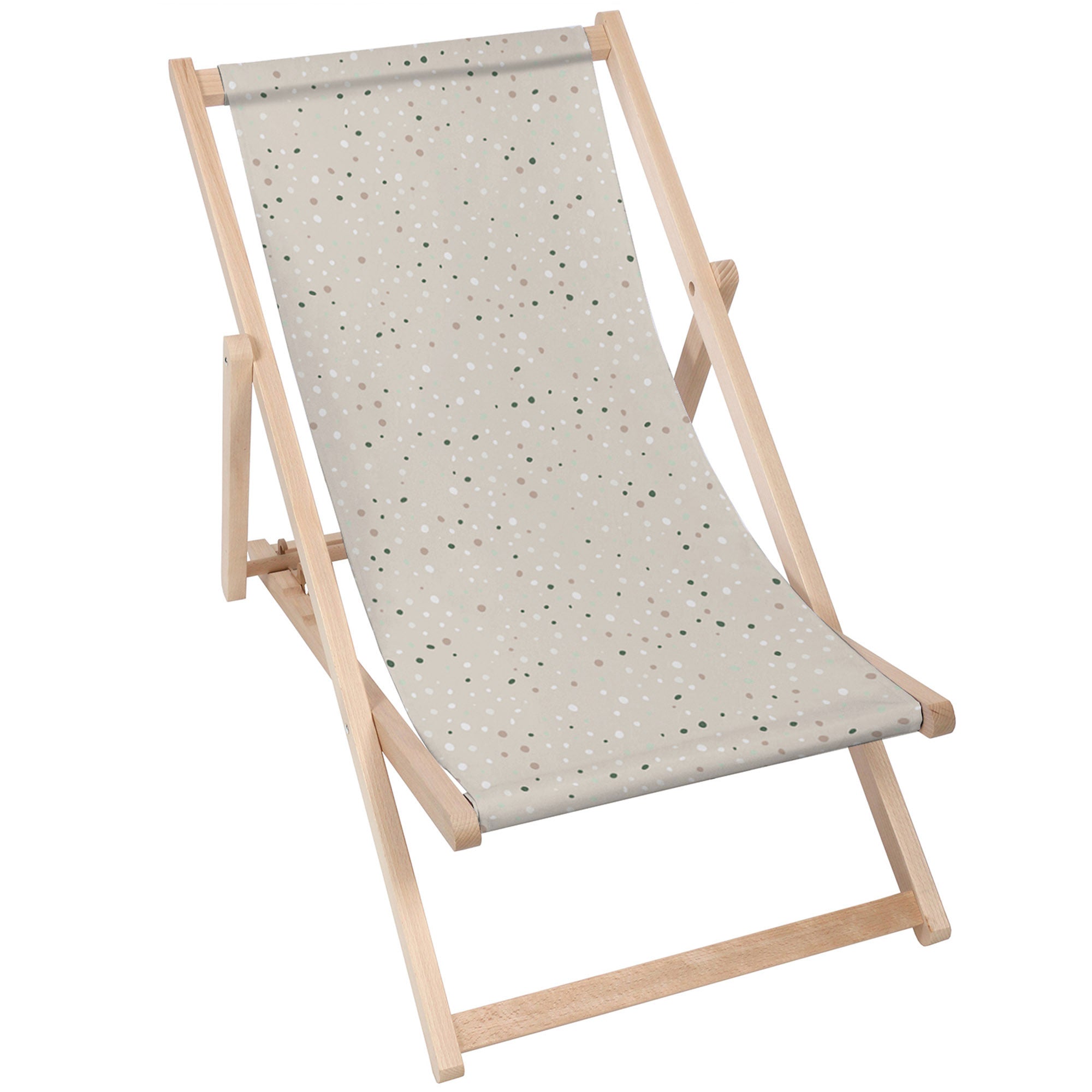 Wooden Lounger Beige Print With Dots-M