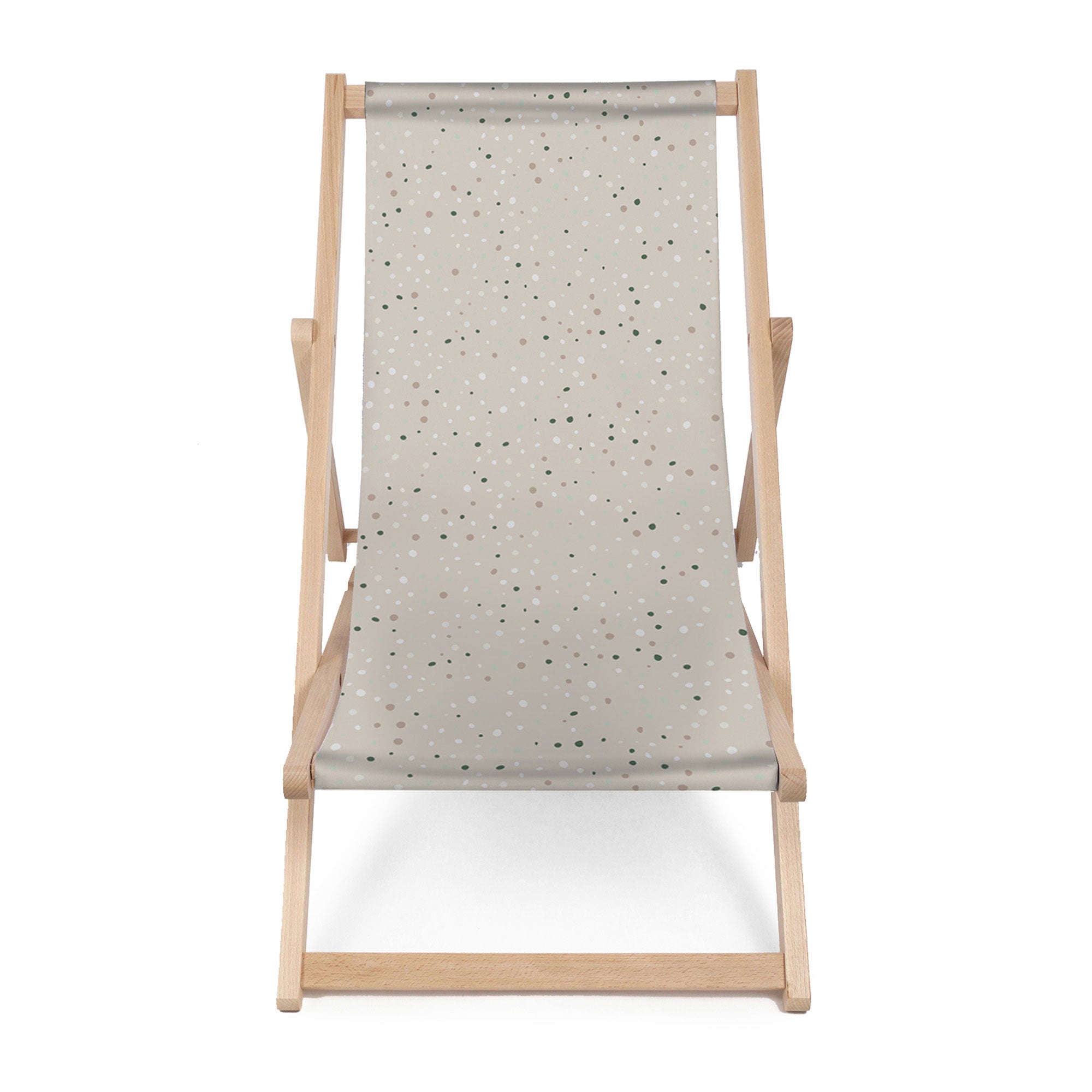 Wooden Lounger Beige Print With Dots-M