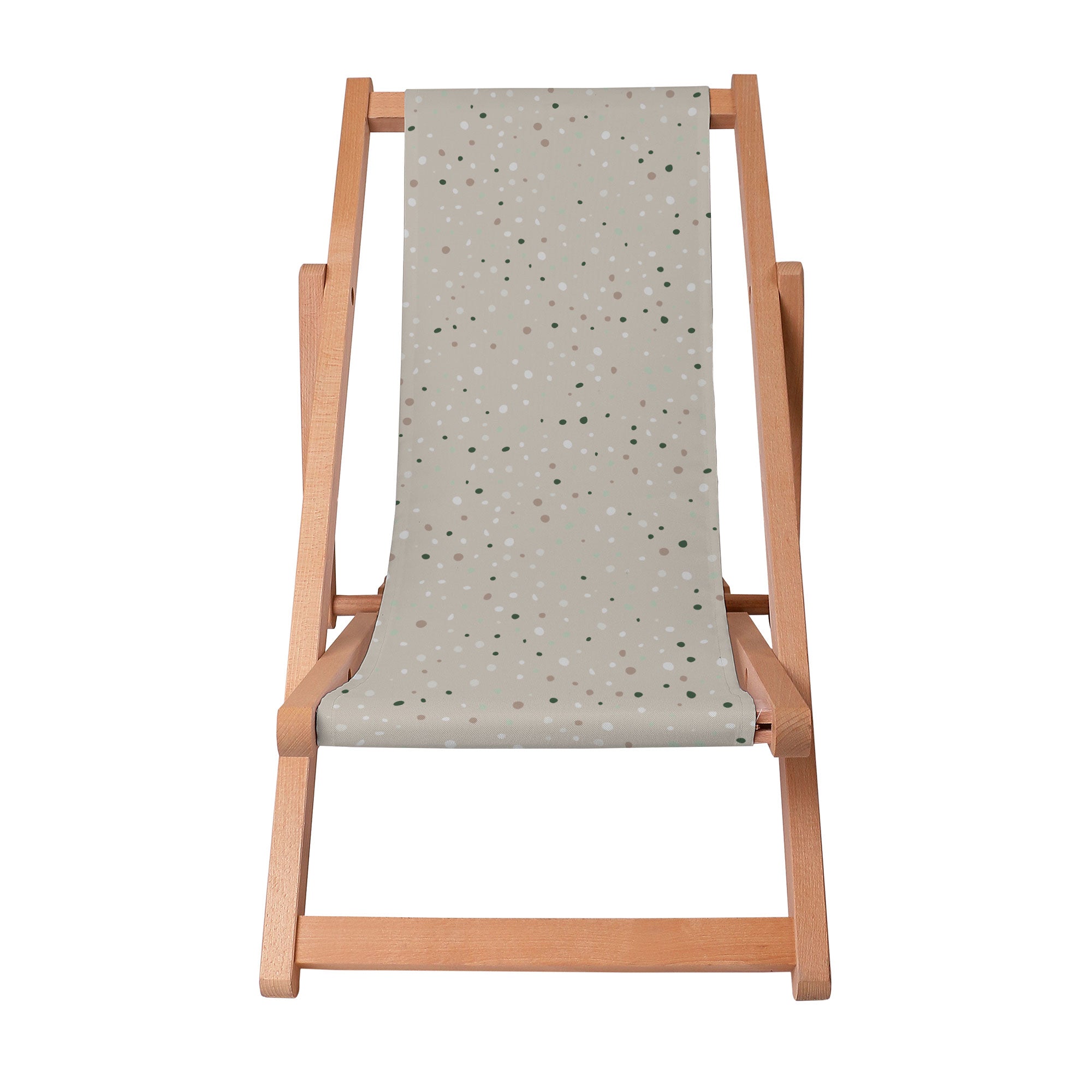 Wooden Lounger Beige Print With Dots