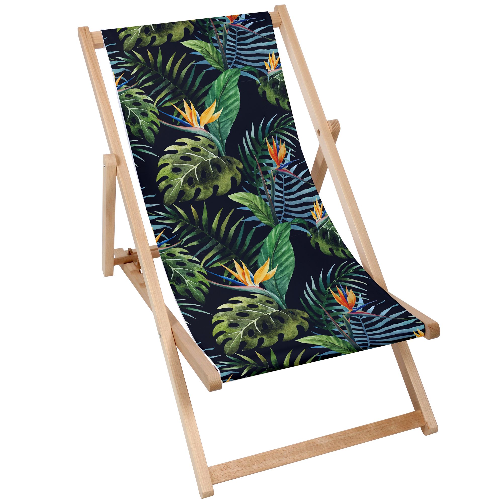 Wooden Lounger Watercolor On Black-M