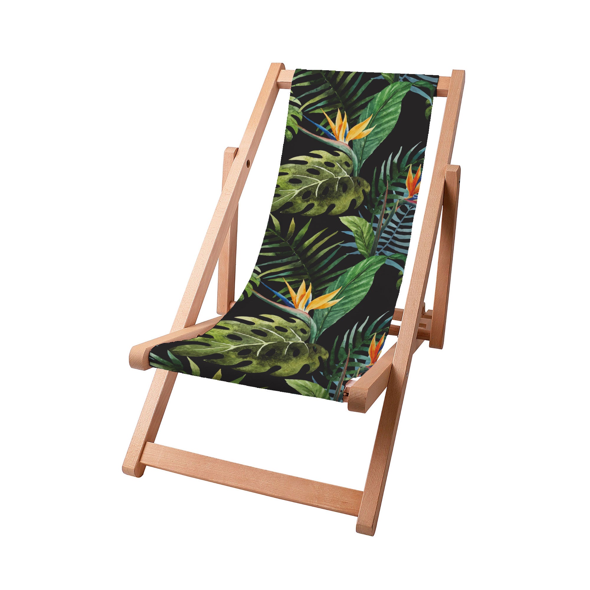 Wooden Lounger Watercolor On Black-S