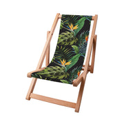 Wooden Lounger Watercolor On Black