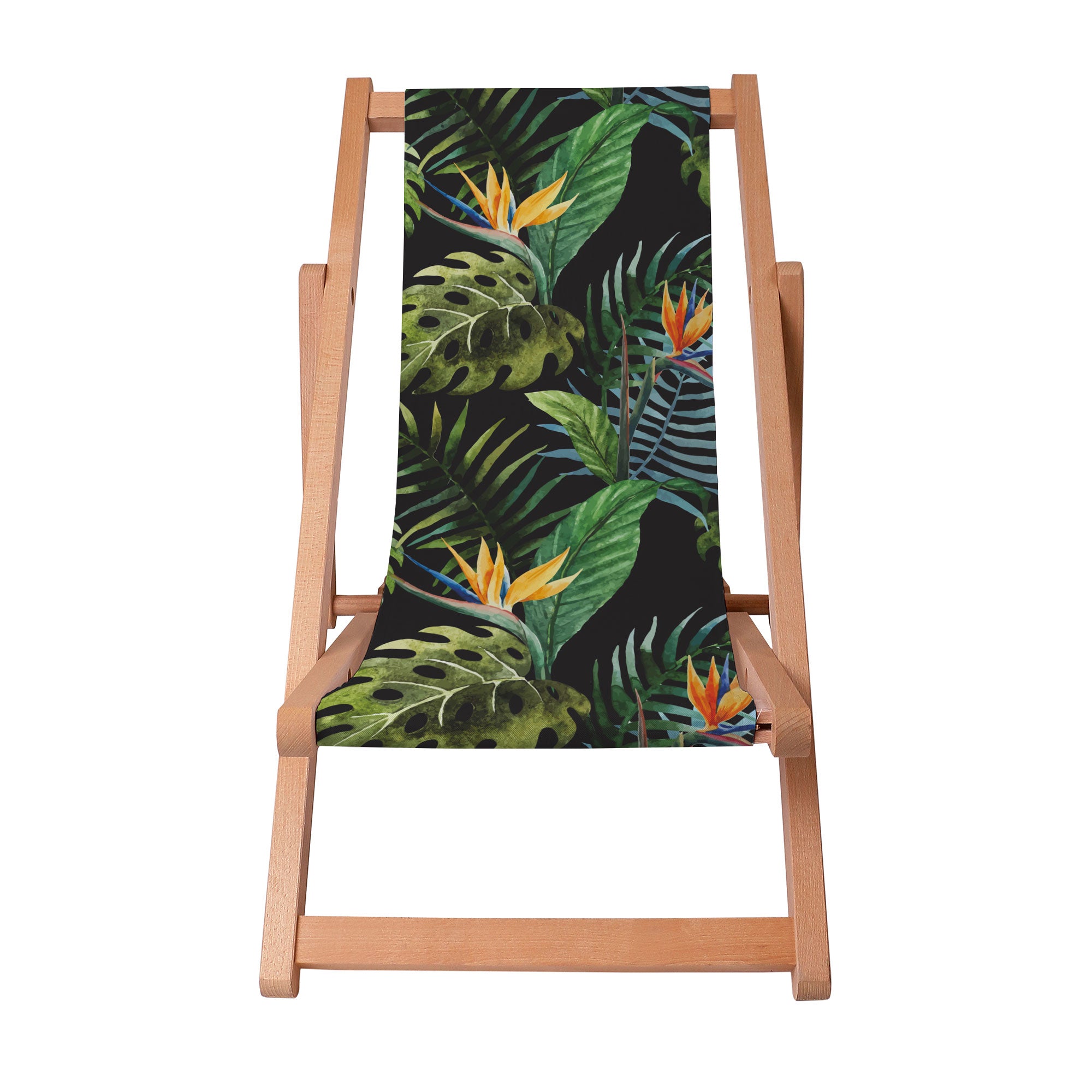 Wooden Lounger Watercolor On Black