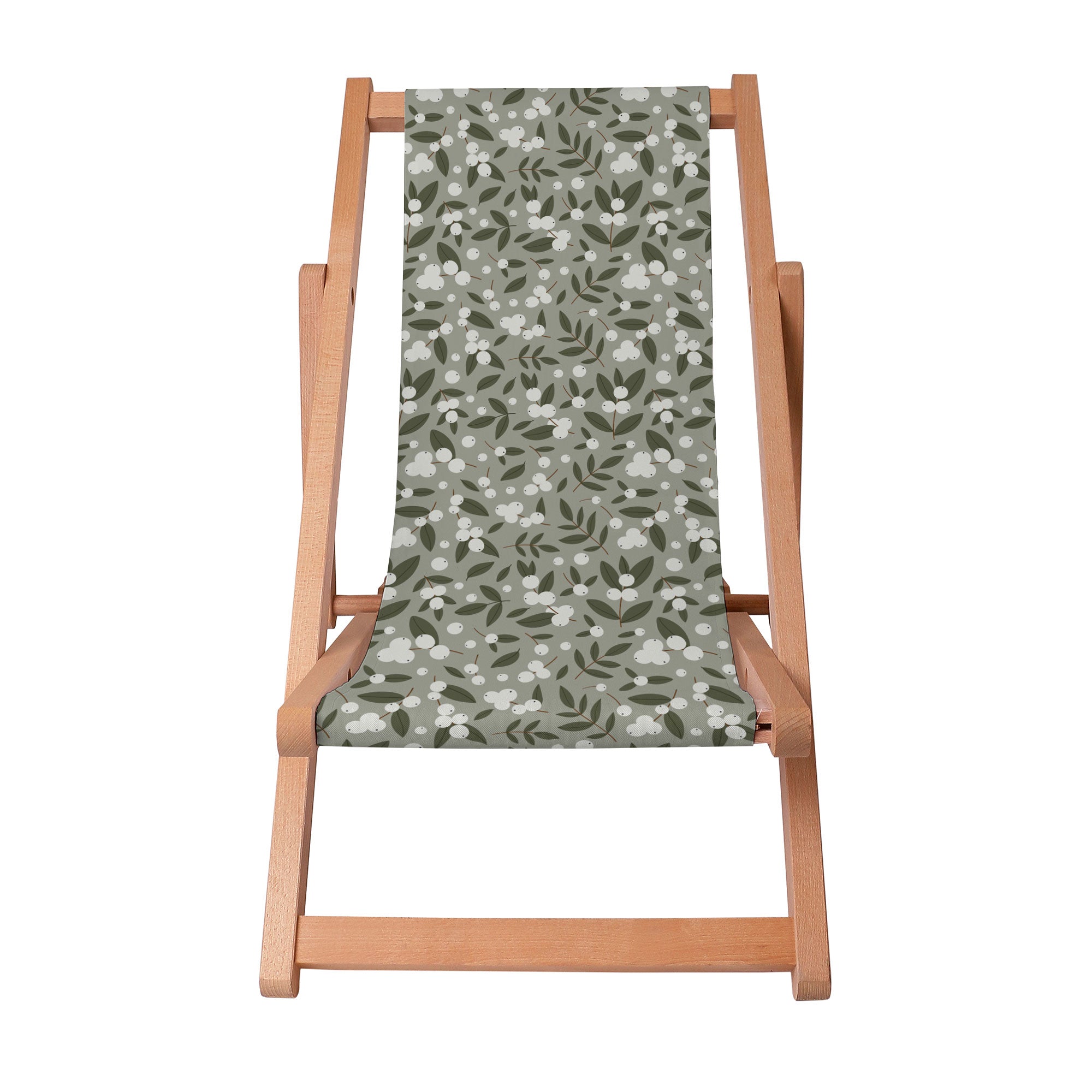 Wooden Lounger White Berries on Olive