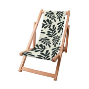 Wooden Deck Chair Artistic Abstract Leaves-S