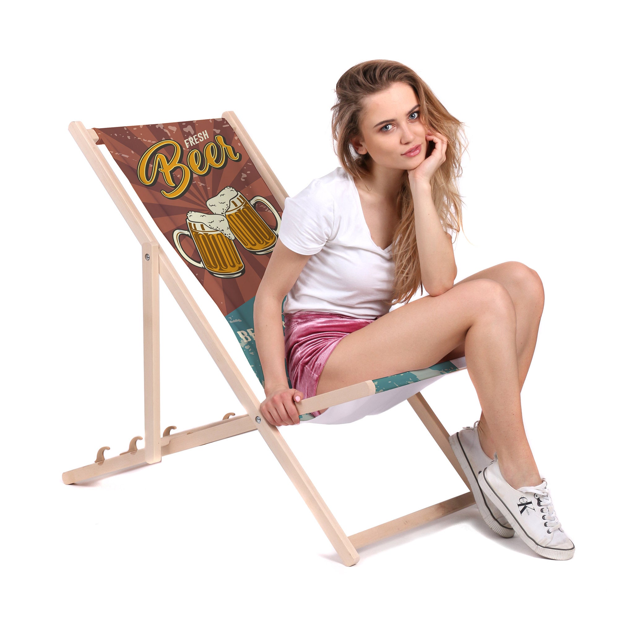 Wooden Deck Chair Beer