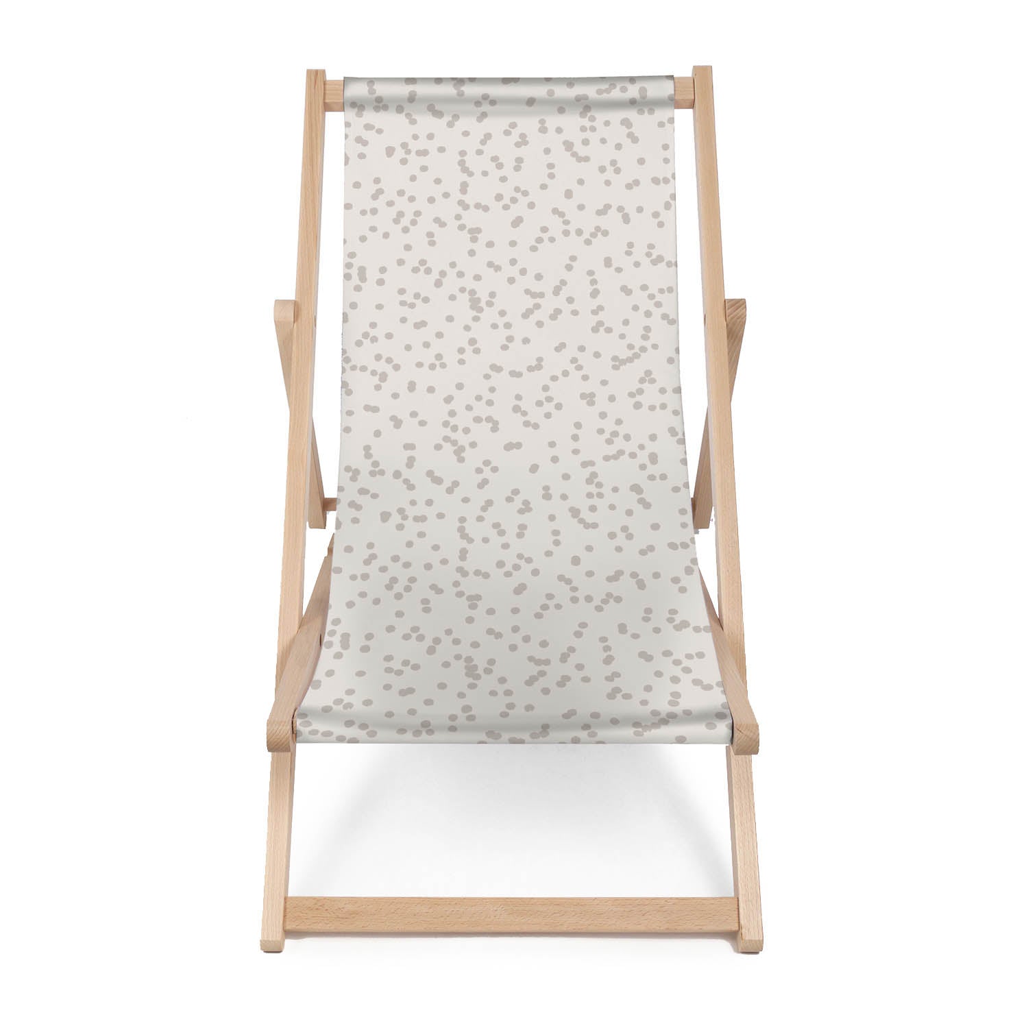 Wooden Deck Chair Beige Dots -M