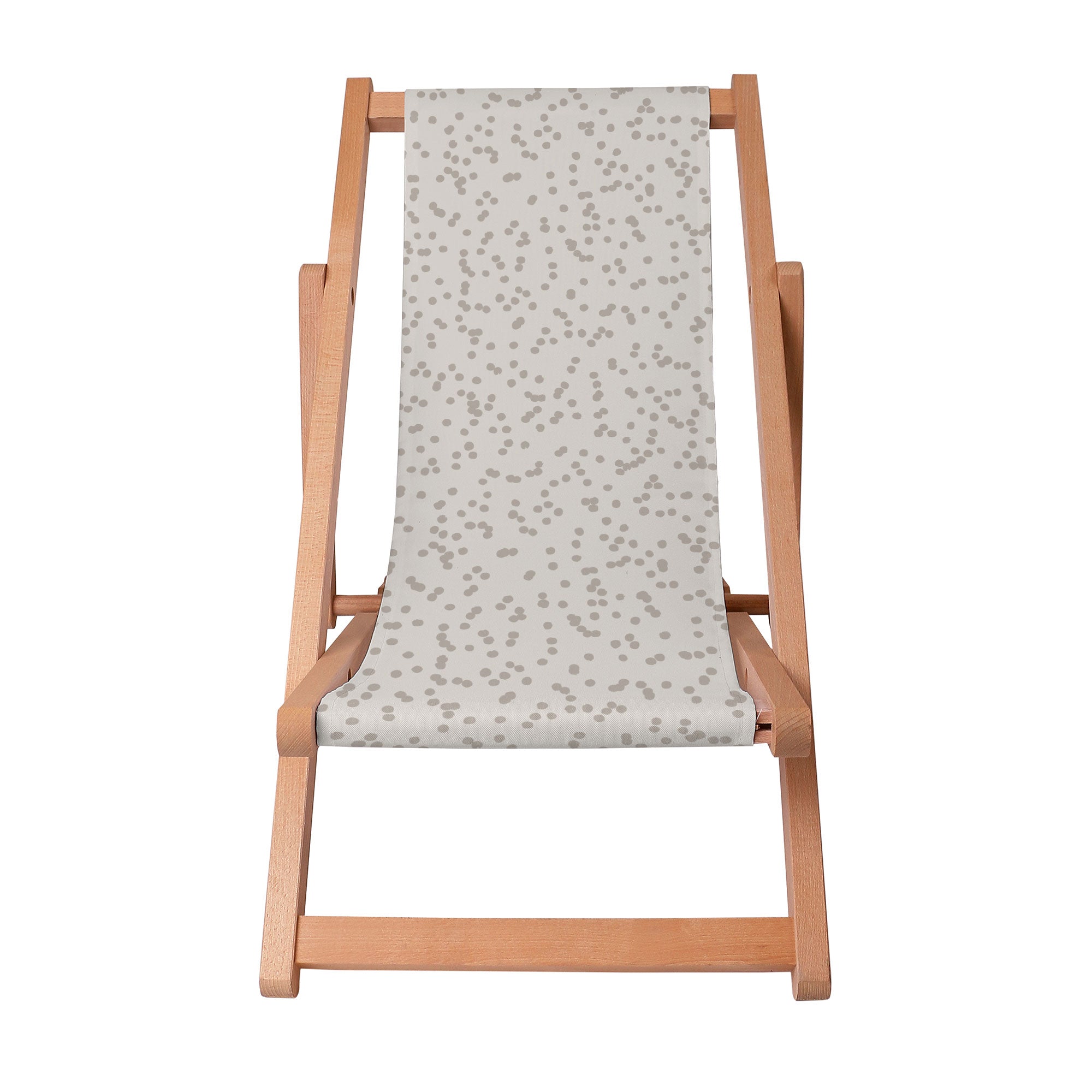 Wooden Deck Chair Beige Dots -S