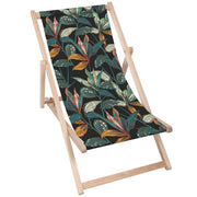 Wooden Deck Chair Black Tropical Forest-M