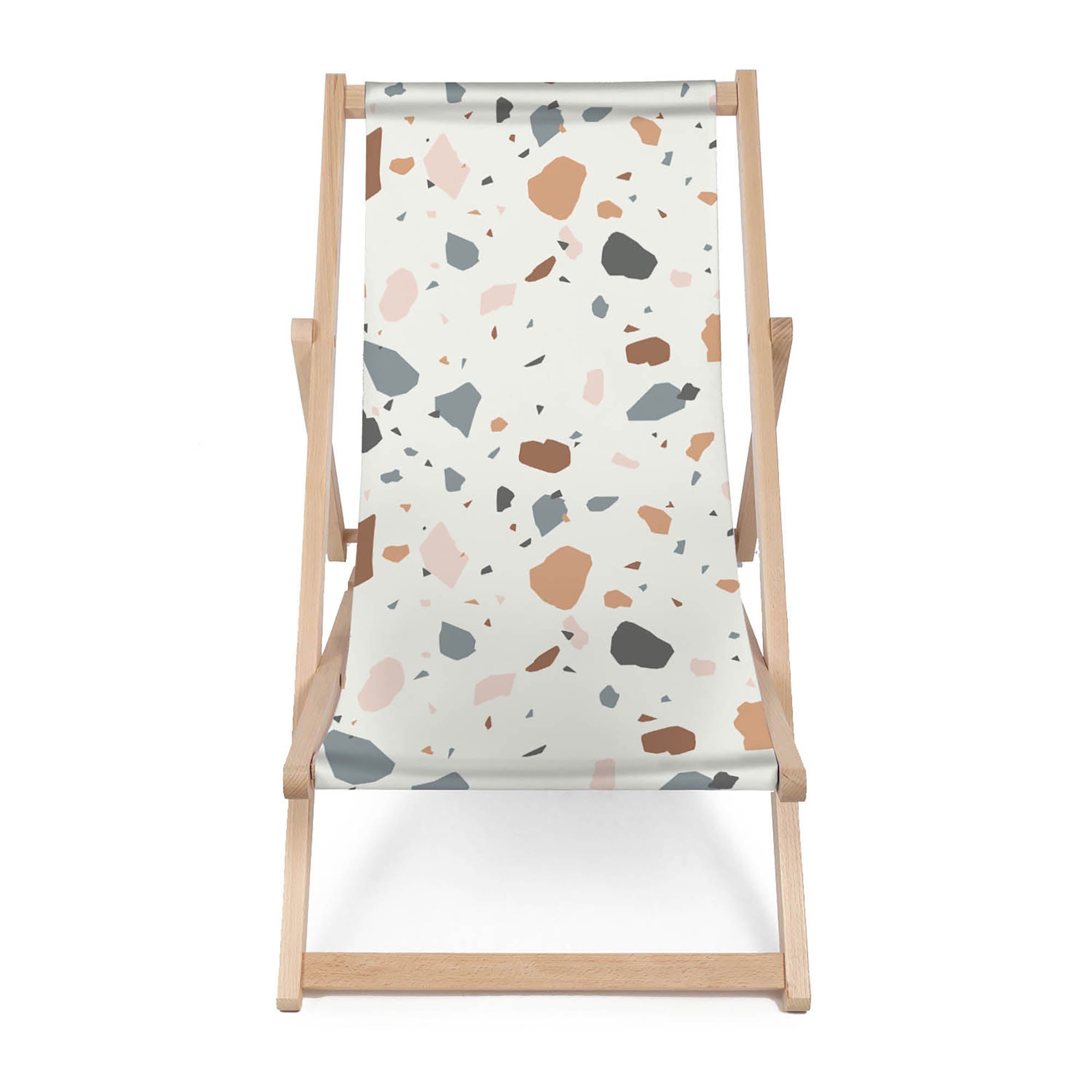 Wooden Deck Chair Ecru Terrazzo-M