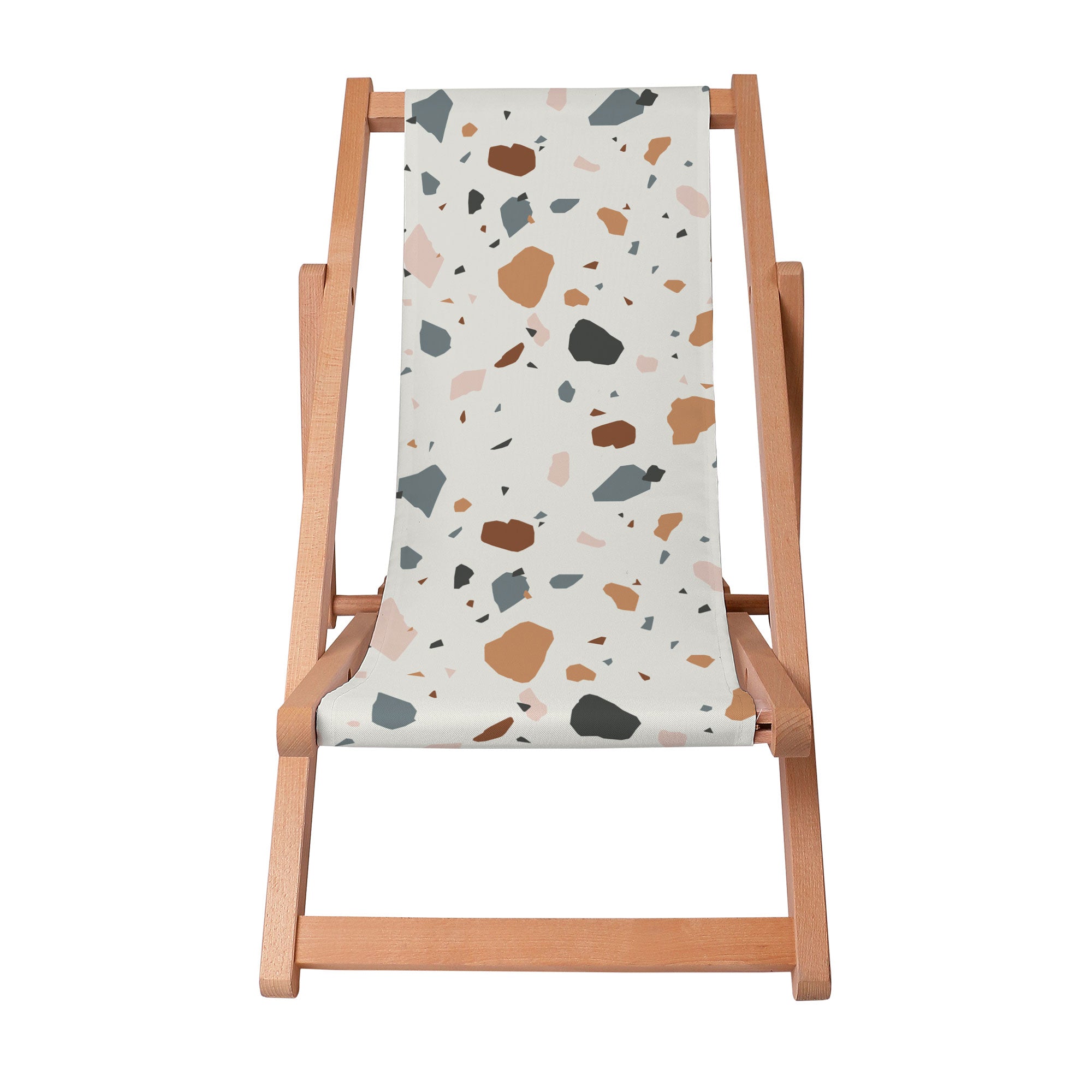 Wooden Deck Chair Ecru Terrazzo