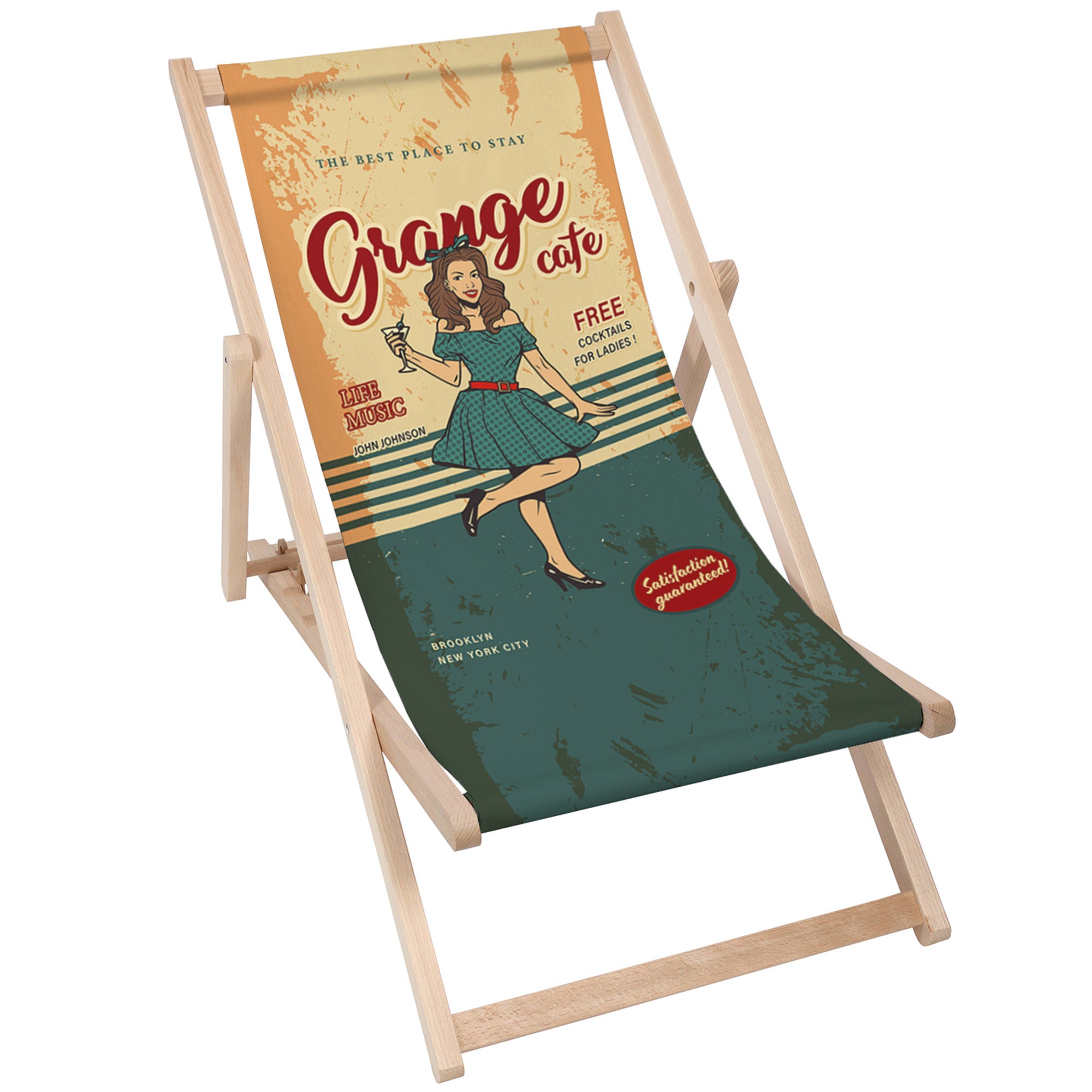 Wooden Deck Chair Garage Cafe