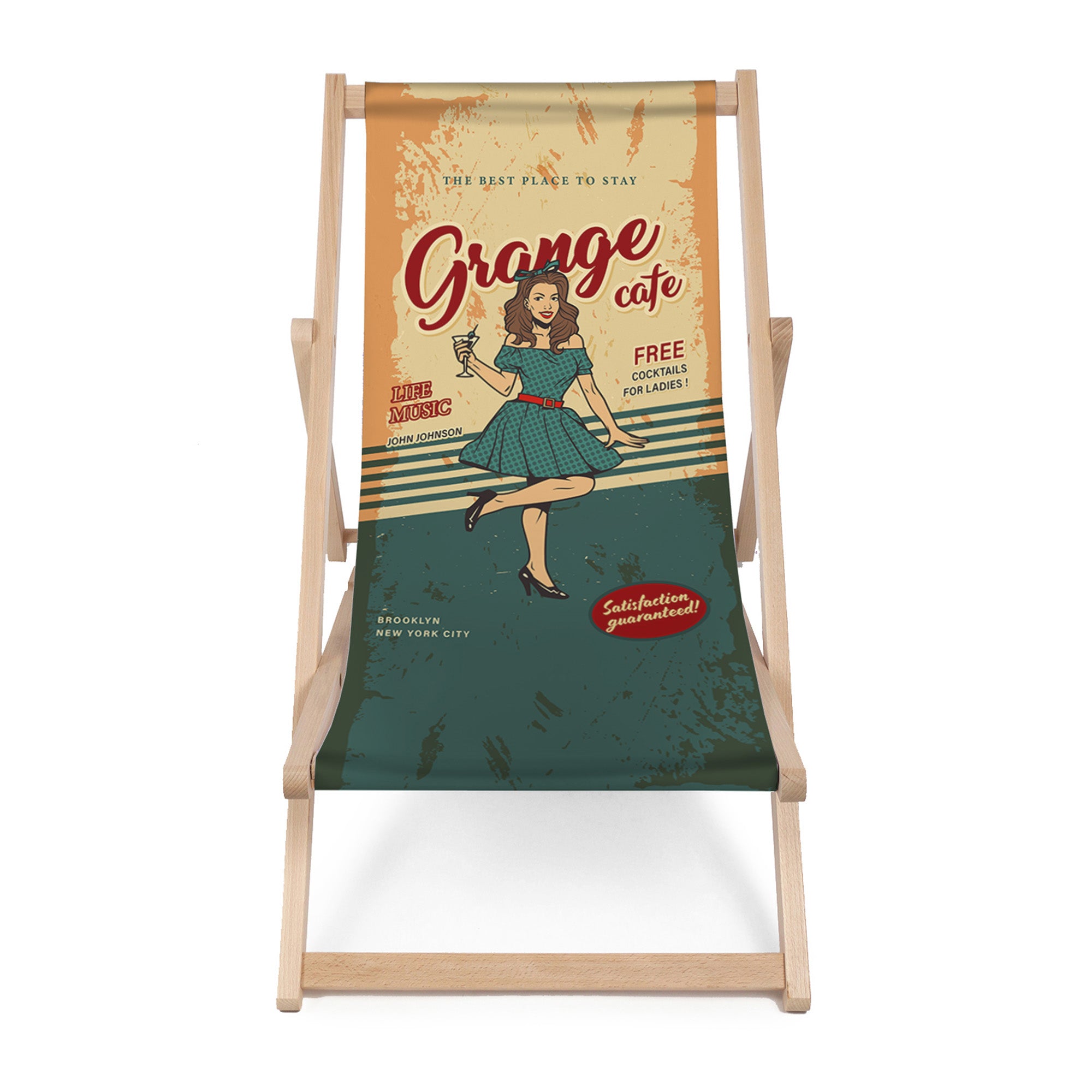 Wooden Deck Chair Garage Cafe