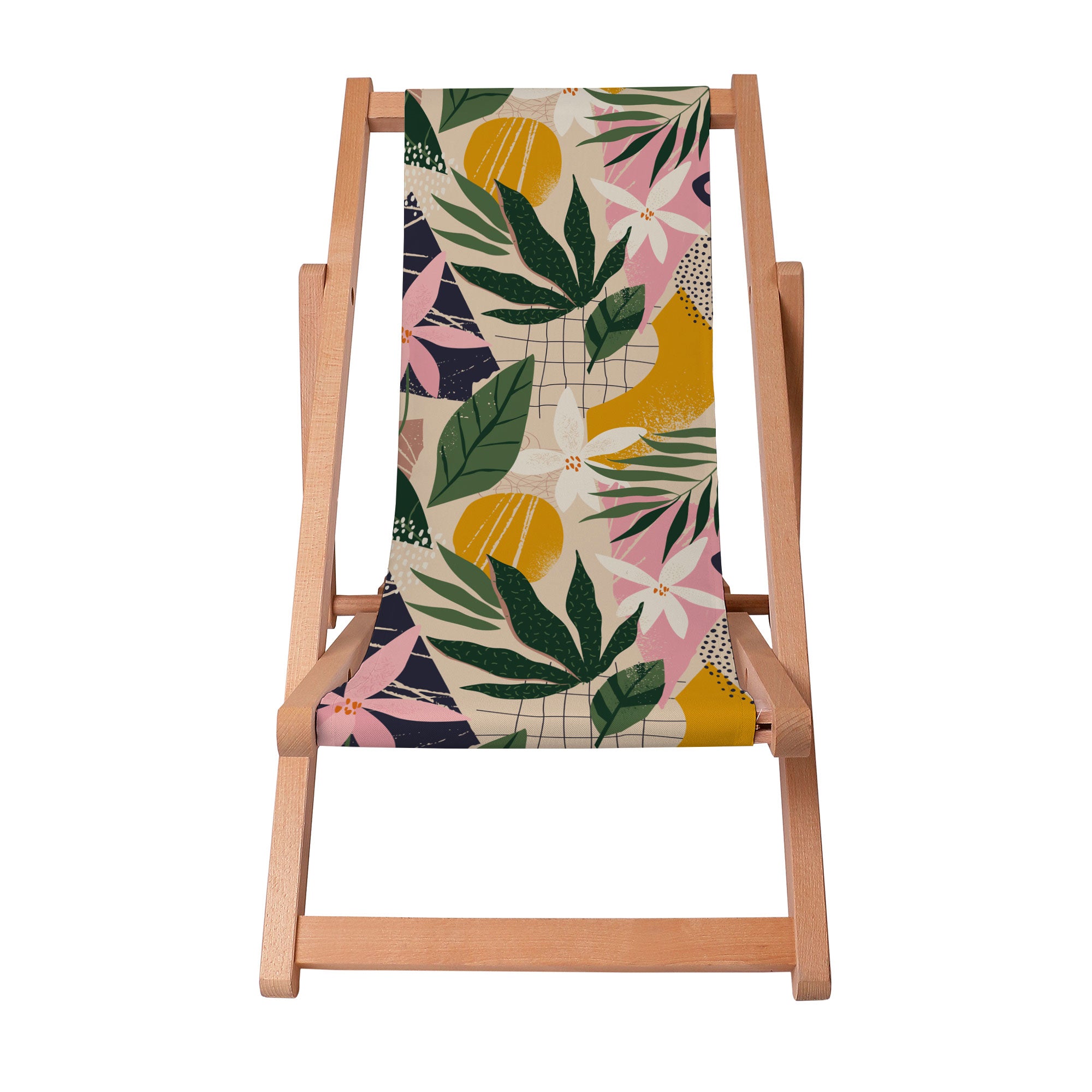 Wooden Deck Chair Collage Floral-S