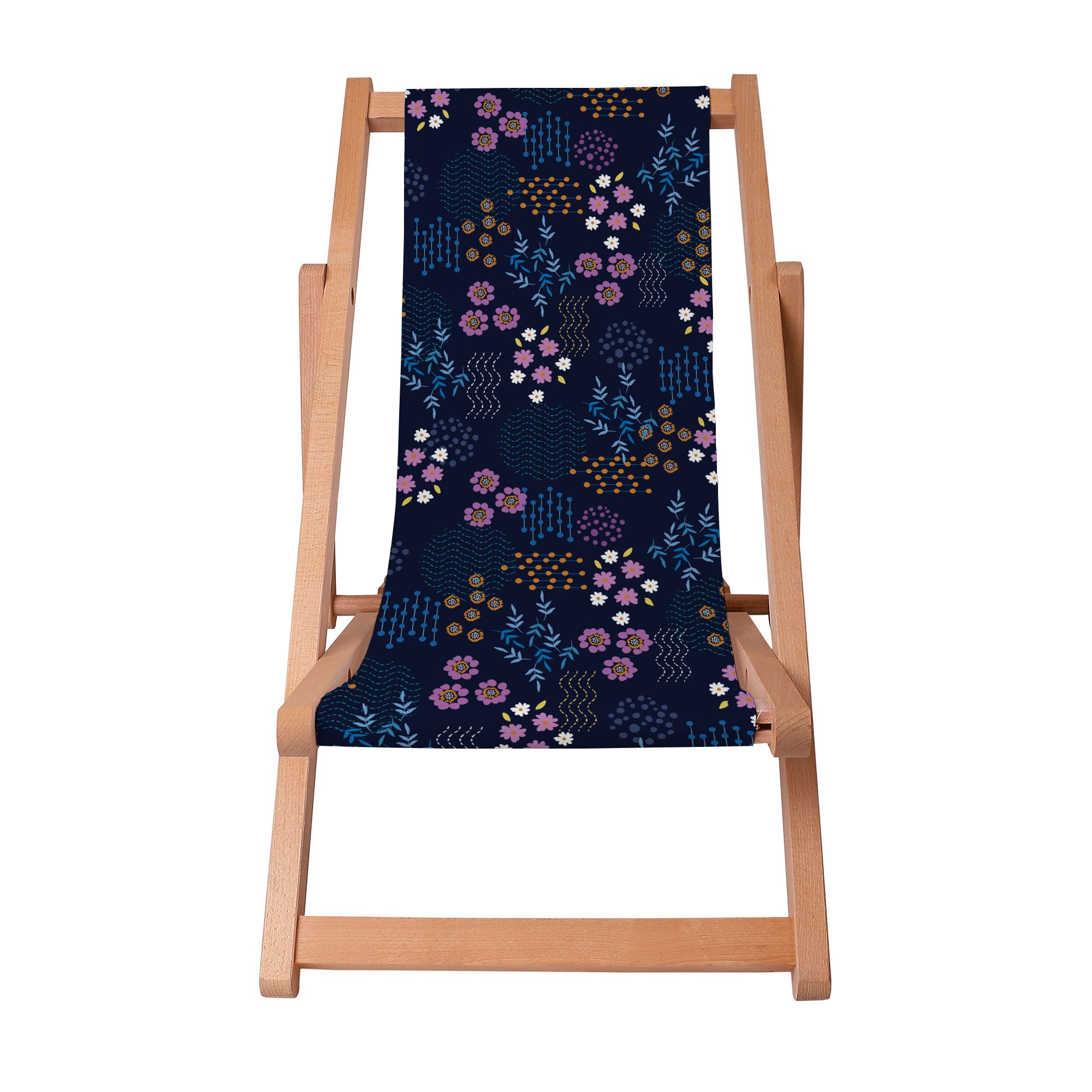 Wooden Deck Chair Geometric Flower