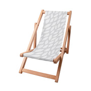 Wooden Deck Chair Gray Abstract Leaves