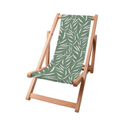 Wooden Deck Chair Abstract Brush Leaves-S