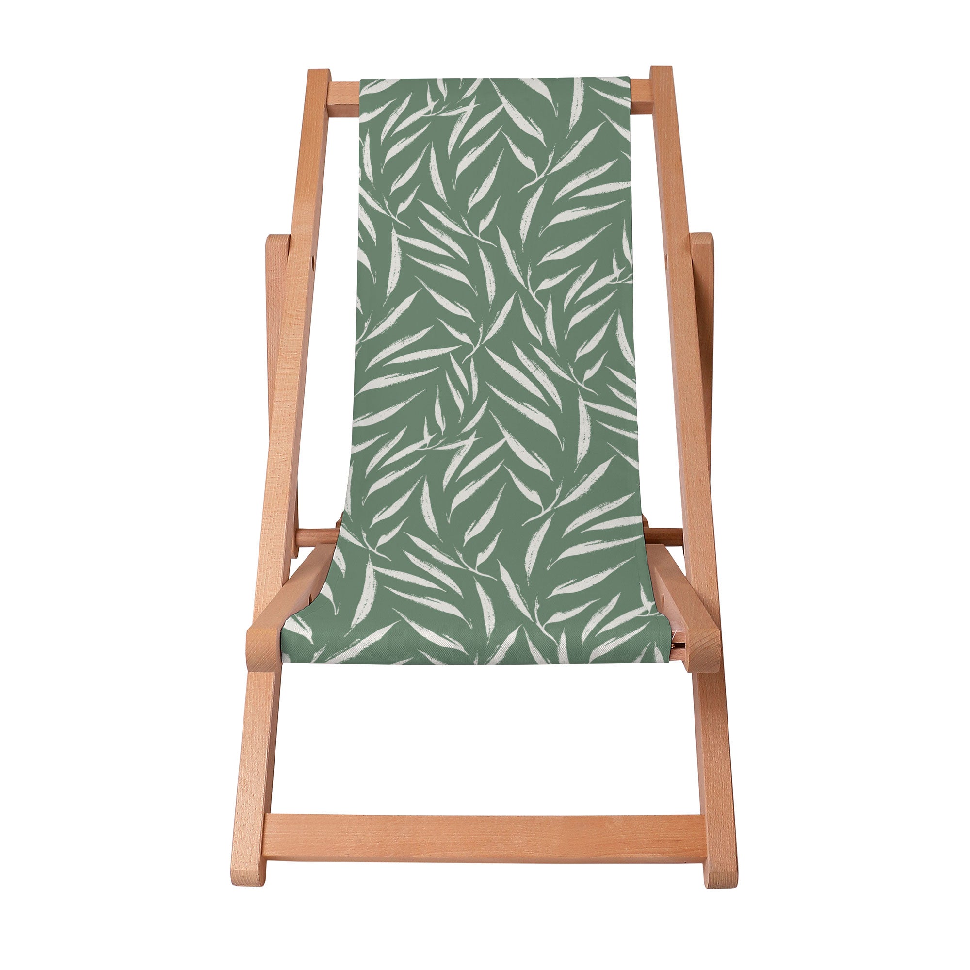 Wooden Deck Chair Abstract Brush Leaves-S