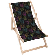 Wooden Deck Chair Black Skull-M